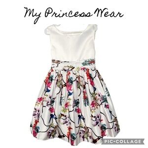 My Princess Wear girls floral birds white multicolor formal dress size 6x NWOT
